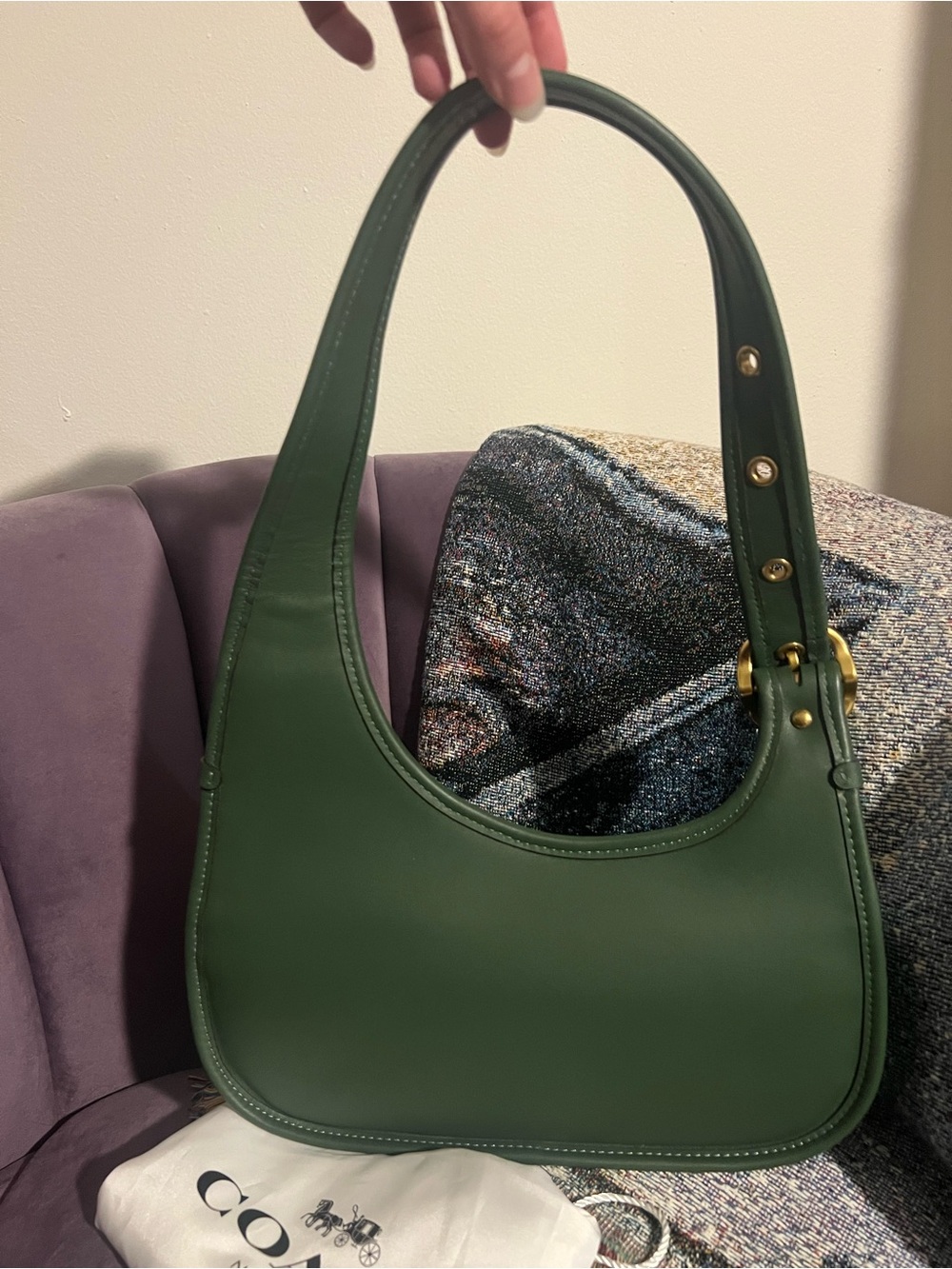 Coach Cashin Carry Crescent, Limited Re-Edition 1973, Hunter Green CY923 EUC - Picture 3 of 7